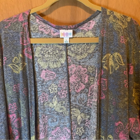 LulaRoe  Womens Large Colorful Lindsay Open Front Cardigan Long Sleeve - Picture 4 of 14